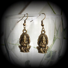 Load image into Gallery viewer, Ganesh earrings ,Elephant earrings, Ganesha jewelry, Elephant god, Shiva, Indian jewelry, Ganesha earrings, Ganesh Chaturthi, Gauges