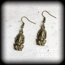 Load image into Gallery viewer, Ganesh earrings ,Elephant earrings, Ganesha jewelry, Elephant god, Shiva, Indian jewelry, Ganesha earrings, Ganesh Chaturthi, Gauges