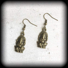 Load image into Gallery viewer, Ganesh earrings ,Elephant earrings, Ganesha jewelry, Elephant god, Shiva, Indian jewelry, Ganesha earrings, Ganesh Chaturthi, Gauges