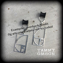 Load image into Gallery viewer, 3mm ear hangers 4mm weights Fibonacci 5mm tunnel dangles 6mm plug dangles 8mm tunnel earrings 10mm plug earrings Hanging gauges 12mm gauges