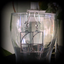 Load image into Gallery viewer, 3mm ear hangers 4mm weights Fibonacci 5mm tunnel dangles 6mm plug dangles 8mm tunnel earrings 10mm plug earrings Hanging gauges 12mm gauges