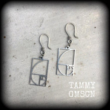 Load image into Gallery viewer, 3mm ear hangers 4mm weights Fibonacci 5mm tunnel dangles 6mm plug dangles 8mm tunnel earrings 10mm plug earrings Hanging gauges 12mm gauges