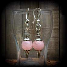Load image into Gallery viewer, 2 gauge, 0 gauge, 00 gauge, Rose Quartz, Plug dangles, Ear hangers, Ear weights, Tunnel dangles, Crystal weights, Hanging gauges, Tapers 6mm