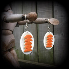 Load image into Gallery viewer, Free shipping Gyoza earrings Food earrings Yum cha earrings Plug dangles Dumpling earrings Tunnel earrings Tunnel dangles Ear weights Gauges