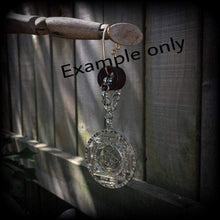 Load image into Gallery viewer, Chakras ear hangers, Flower of Life ear weights, Sacred Geometry, Esoteric weights, Fractal jewelry, 12mm, 14mm 16mm, Gauged earrings, 00g