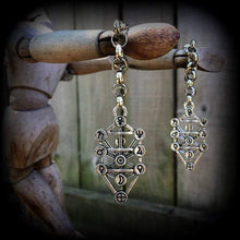 Load image into Gallery viewer, 00 gauge 10mm 0gauge 8mm ear weights Tree of Life ear hangers Quaballah jewelry Sephiroth gauges Tunnel dangles Plug dangles Hanging gauges