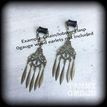 Load image into Gallery viewer, Statement earrings Boho earrings Dangle earrings Artemis earrings Goddess jewelry Tunnel earrings Plug earrings Chandelier earrings Gauges