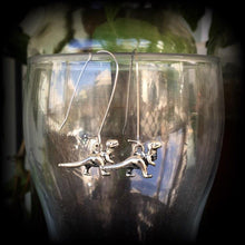 Load image into Gallery viewer, Dinosaur earrings, Dinosaur jewelry, Jurassic earrings, Parasaurolophus, Jurassic jewelry, Tunnel earrings, Reptile jewelry, Plug earrings