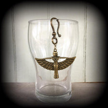 Load image into Gallery viewer, 2 gauge ear weights Egyptian Isis Horus Bird earrings 6mm ear hangers 8 gauge tunnel dangles 0 gauge plug dangles Gauged earrings 8 gauge