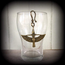 Load image into Gallery viewer, Egyptian earrings Isis earrings Esoteric earrings Osiris Horus Hathor Goddess Pharoah Ankh earrings Tunnel earrings Pierced ears Gauges