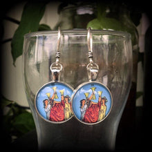 Load image into Gallery viewer, 8 gauge tunnel dangles Tarot plug dangles Hanging gauges Sigil ear hangers Plug earrings Ear hangers Gauged earrings Plug dangles 4mm 5mm 6g