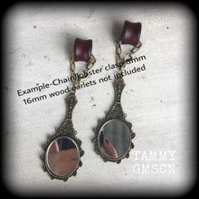 Load image into Gallery viewer, Fairy Tale earrings, Mirror weights, Princess ear hangers, Tunnel dangles, Dangle plugs, Hanging gauges, Gauged earrings, Plug dangles, 0g