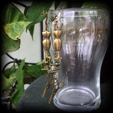 Load image into Gallery viewer, Mannequin earrings, Seamstress earrings, Dress making, Dress form, Craft jewelry, Scissor earrings, Sewing, Tunnel earrings, Plug earrings
