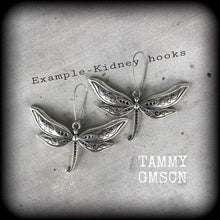 Load image into Gallery viewer, Dragonfly earrings, Boho earrings, Nature earrings, Animal jewelry, Fairy earrings, Dragonfly jewelry, Plug earrings, Tunnel earrings