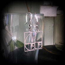 Load image into Gallery viewer, 3mm ear hangers 4mm weights Fibonacci 5mm tunnel dangles 6mm plug dangles 8mm tunnel earrings 10mm plug earrings Hanging gauges 12mm gauges