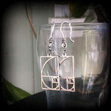 Load image into Gallery viewer, 3mm ear hangers 4mm weights Fibonacci 5mm tunnel dangles 6mm plug dangles 8mm tunnel earrings 10mm plug earrings Hanging gauges 12mm gauges