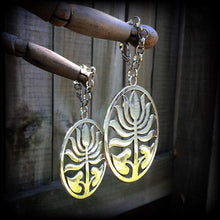 Load image into Gallery viewer, 00 gauge 10mm ear weights 0 gauge tunnel dangles Lotus ear weights 2 gauge ear hangers 4 gauge plug dangles Hanging gauges Gauged earrings