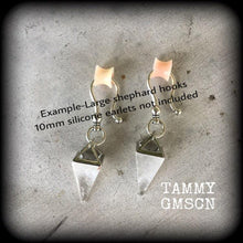 Load image into Gallery viewer, Quartz ear weight, Gemstone ear hangers, Tunnel weights, Gauged earrings, Tunnel dangles, Plug dangles, Hanging Gauges, Clear quartz weights