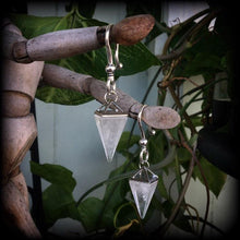 Load image into Gallery viewer, Quartz ear weight, Gemstone ear hangers, Tunnel weights, Gauged earrings, Tunnel dangles, Plug dangles, Hanging Gauges, Clear quartz weights