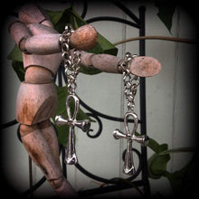 Load image into Gallery viewer, 00 gauge Ear weights, 10mm, 12mm, 14mm, Ankh ear weights, Ankh Ear hangers, Egyptian earrings, Plug dangles, Tunnel dangles, Gauges, 16mm