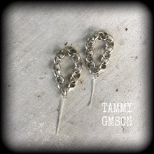 Load image into Gallery viewer, DIY 10mm ear weights, 00 gauge ear weights, DIY Tunnel dangles, Plug dangles, DIY Chain and Lobster Clasp,Ear hangers, 00g, 12mm, 14mm, 16mm