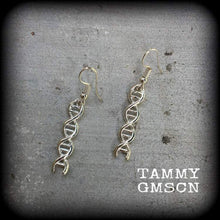 Load image into Gallery viewer, DNA earrings, Science earrings, DNA helix, Chemistry earrings, Nerd gifts, Geek gifts, DNA jewelry, Science gifts, Science jewelry, Anatomy