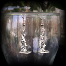 Load image into Gallery viewer, Geek earrings Science lab earrings Plug earrings Microscope earrings Science earrings Tunnel earrings Science jewelry Chemistry earrings