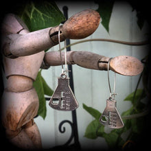 Load image into Gallery viewer, Beaker earrings Geek earrings 3mm Plug earrings Microscope earrings Science earrings Science jewelry Gifts for nerds Chemistry earrings Plug