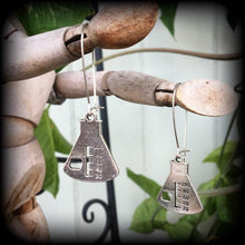 Load image into Gallery viewer, Beaker earrings Geek earrings 3mm Plug earrings Microscope earrings Science earrings Science jewelry Gifts for nerds Chemistry earrings Plug