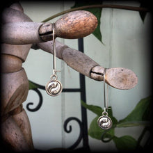 Load image into Gallery viewer, Yin Yang earrings, Chakra earrings, Zen earrings, Plug earrings, Yoga earrings, Witchy earrings, Pagan earrings, Meditation earrings, Gauges