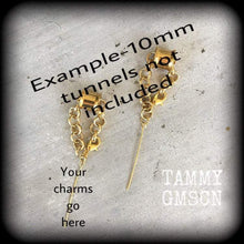 Load image into Gallery viewer, DIY 10mm ear weights, 00 gauge ear weights, DIY Tunnel dangles, Plug dangles, DIY Chain and Lobster Clasp,Ear hangers, 00g, 12mm, 14mm, 16mm