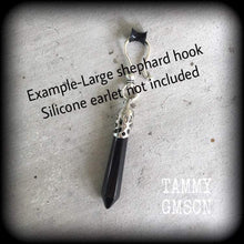 Load image into Gallery viewer, Single earring, Single Gemstone ear weight, Stone earring, Black Onyx earring, Single weight, Tunnel dangle, Gauged earring, Plug earring