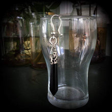 Load image into Gallery viewer, Single earring, Single Gemstone ear weight, Stone earring, Black Onyx earring, Single weight, Tunnel dangle, Gauged earring, Plug earring