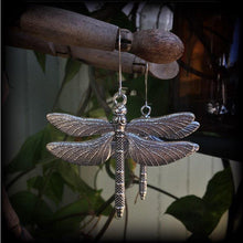 Load image into Gallery viewer, Dragonfly earrings, Boho earrings, Nature earrings, Animal jewelry, Fairy earrings, Dragonfly jewelry, Plug earrings, Tunnel earrings
