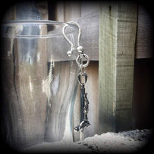 Load image into Gallery viewer, Single earring, Inverted Cross earring, Inverted Cross, Satanic jewelry, Evil, Gothic, Occult jewelry, Tunnel earring, Plug earring, CoS