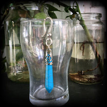 Load image into Gallery viewer, Turquoise earring Single earring Gemstone earrings Stone earring 6mm Tunnel earring Plug earring Turquoise jewelry Native American jewelry