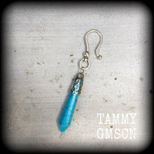 Load image into Gallery viewer, Turquoise earring Single earring Gemstone earrings Stone earring 6mm Tunnel earring Plug earring Turquoise jewelry Native American jewelry