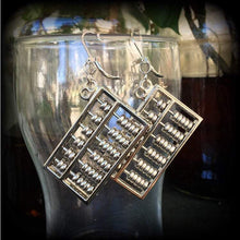 Load image into Gallery viewer, Abacus earrings Math jewelry Science earrings Nerd earrings Geek jewelry Accounting earrings Plug earrings Tunnel earrings 3mm 4mm 5mm 6mm