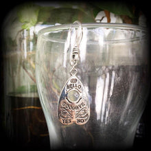 Load image into Gallery viewer, 3mm 8 gauge Ouija plug dangle Planchette Tunnel dangles 2 gauge ear hangers Esoteric jewelry 4mm gauges 8 gauge hangers 8mm Gauged earrings