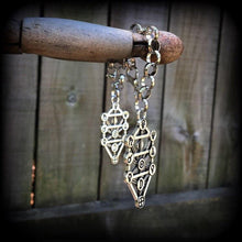 Load image into Gallery viewer, 00 gauge 10mm 0gauge 8mm ear weights Tree of Life ear hangers Quaballah jewelry Sephiroth gauges Tunnel dangles Plug dangles Hanging gauges