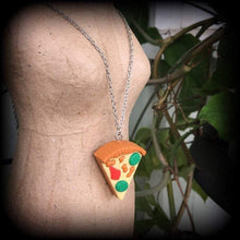 Load image into Gallery viewer, Pizza necklace Pizza jewelry Food necklace Carb jewelry Junk food Jewellery Christmas gift Food jewelry Gifts for her Gifts for girls