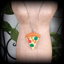 Load image into Gallery viewer, Pizza necklace Pizza jewelry Food necklace Carb jewelry Junk food Jewellery Christmas gift Food jewelry Gifts for her Gifts for girls