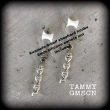 Load image into Gallery viewer, 3mm 8g 4mm 6gauge Ear hangers Tunnel dangles Plug dangles Nerd gifts Hanging gauges Gauged earrings fro stretched lobes Stretched ears 4g 2g