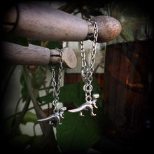 Load image into Gallery viewer, 6 gauge, 0 gauge, Dinosaur ear hangers, Dinosaur jewelry, Jurassic earrings, Parasaurolophus, Tunnel dangles, Plug dangles, Hanging gauges