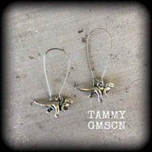 Load image into Gallery viewer, Dinosaur earrings, Dinosaur jewelry, Jurassic earrings, Parasaurolophus, Jurassic jewelry, Tunnel earrings, Reptile jewelry, Plug earrings