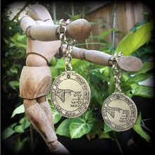 Load image into Gallery viewer, Sigil earrings, Pentacle of the Moon, Moon Talisman, Occult jewelry, 10mm gauges, Esoteric earrings, Seal of Solomon, Tunnel dangles, Gauges