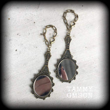 Load image into Gallery viewer, Fairy Tale earrings, Mirror weights, Princess ear hangers, Tunnel dangles, Dangle plugs, Hanging gauges, Gauged earrings, Plug dangles, 0g
