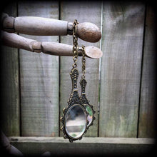 Load image into Gallery viewer, Fairy Tale earrings, Mirror weights, Princess ear hangers, Tunnel dangles, Dangle plugs, Hanging gauges, Gauged earrings, Plug dangles, 0g