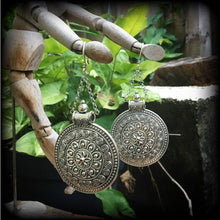 Load image into Gallery viewer, Artemis earrings Goddess jewelry Dangle earrings Boho jewelry Shield maiden 8g Plug earrings 6g Ear weights 0g Tunnel dangles Plug dangles