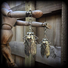 Load image into Gallery viewer, 0 gauge weights 00 gauge tunnel dangles 12mm 14mm ear weights Ear hangers Cicada Plug dangles Plugs Hanging gauges Earrings for gauged ears